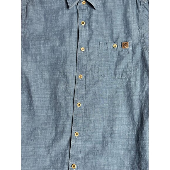 SOLARIS L/S Blue Button Down Hiking Shirt Mens Large - Picture 2 of 5